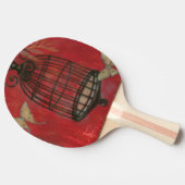 蝶と装飾的な鳥かご 卓球ラケット (横)