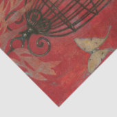 蝶と装飾的な鳥かご 薄葉紙 (詳細)