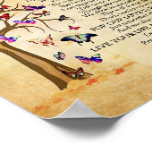 蝶と詩の印刷ポスター紙（マット） ポスター (角)