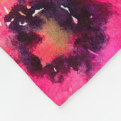 蝶と赤いケシと青い花、ワット フリースブランケット (角)