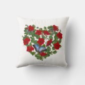 蝶と赤いペチュニアハート クッション (裏面)