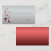 蝶と赤と銀のフローラプレイスカード プレイスカード (正面/裏面)