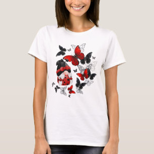 蝶と赤と黒のラディバグ格言 Tシャツ