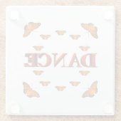 蝶と踊るデザイン ガラスコースター (裏面)