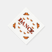 蝶と踊るデザイン スタンダードカクテルナプキン (角)