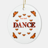 蝶と踊るデザイン セラミックオーナメント (左)