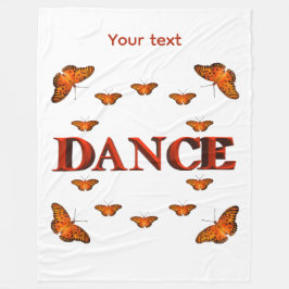 蝶と踊るデザイン フリースブランケット