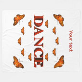 蝶と踊るデザイン フリースブランケット (正面(横))