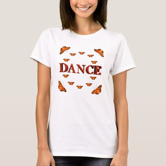 蝶と踊るデザイン Tシャツ (正面)