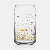 蝶と野の花のウェディングシャワーの一生 ガラス缶 (正面)