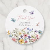 蝶と野の花のガーデン ブライズシャワー フェイバータグ (正面)