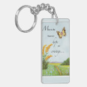 蝶と野の花、希望と勇気 キーホルダー (正面左)