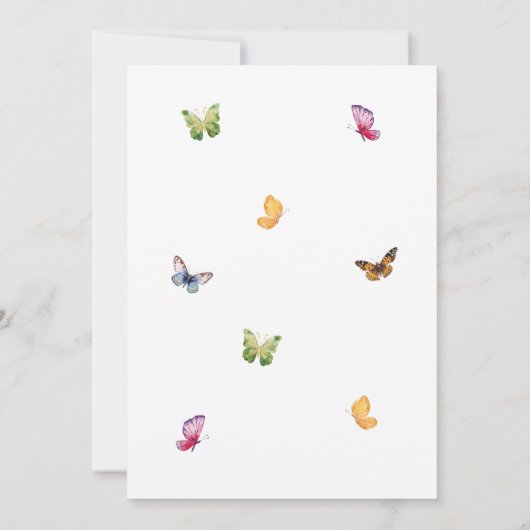 蝶と野エレガント花85誕生日 招待状 (裏面)