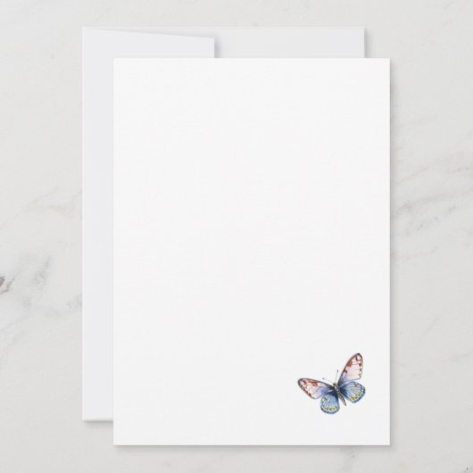 蝶と野エレガント花85誕生日 招待状 (裏面)