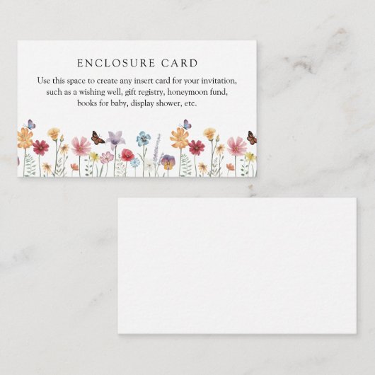 蝶と野花の囲カスタムいカード エンクロージャーカード (正面/裏面)