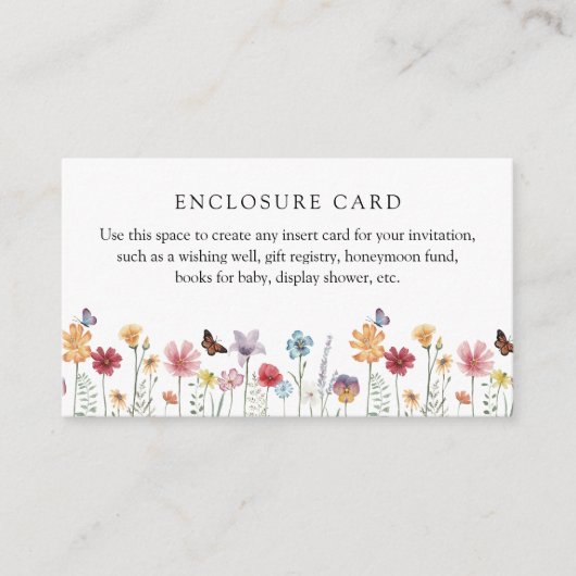 蝶と野花の囲カスタムいカード エンクロージャーカード (正面)