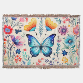 蝶と野草園 スローブランケット