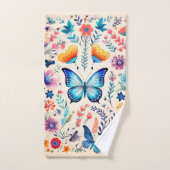 蝶と野草園 バスタオルセット (ハンドタオル)