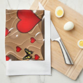 蝶と金ゴールド キッチンタオル (四つ折り)