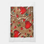 蝶と金ゴールド キッチンタオル (縦)