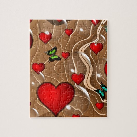 蝶と金ゴールド ジグソーパズル (縦)