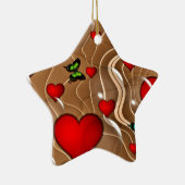 蝶と金ゴールド セラミックオーナメント (右)