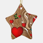 蝶と金ゴールド セラミックオーナメント (左)