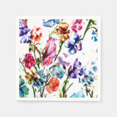 蝶と開花紙ナプキン スタンダードカクテルナプキン (正面)