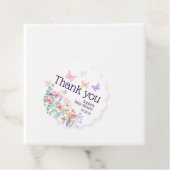 蝶と開花赤ちゃんシャワーありがとう フェイバータグ (インサイチュ)