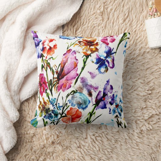 蝶と開花 クッション (ブランケット)