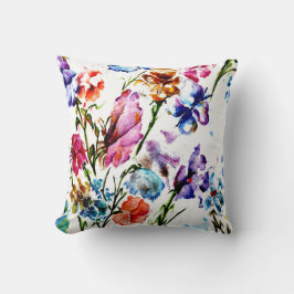 蝶と開花 クッション