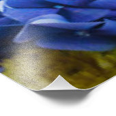 蝶と青い黄色の花 フォトプリント            (角)