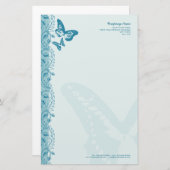 蝶と青華美縁どの装飾 便箋 (正面/裏面)