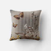 蝶と音楽ノート クッション (裏面)