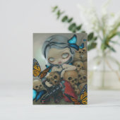 「蝶と骨」はがき ポストカード (スタンド正面)