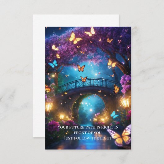 蝶と魔法のファンタジーグリーティングカード 招待状 (正面/裏面)