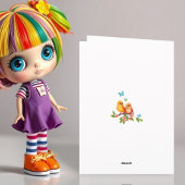 蝶と鳥と共にいる小さな奇想天外ないたずらっ子エルフ カード