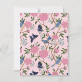 蝶と鳥フローラ個人文房具 ノートカード (裏面)
