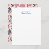 蝶と鳥フローラ個人文房具 ノートカード (正面/裏面)