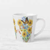 蝶と黄色の花ラテマグ カフェラテマグ (右)