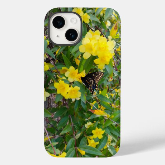 蝶と黄色の花電話ケース Case-Mate iPhoneケース (裏面)