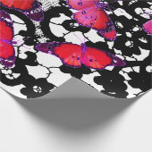 蝶と黒レースのラッピング紙 ラッピングペーパー (角)