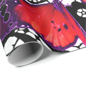 蝶と黒レースのラッピング紙 ラッピングペーパー (ロールコーナー)