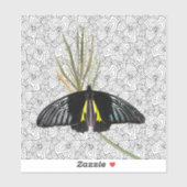 蝶とBWの背景を使用したビニールシール シール (シート)