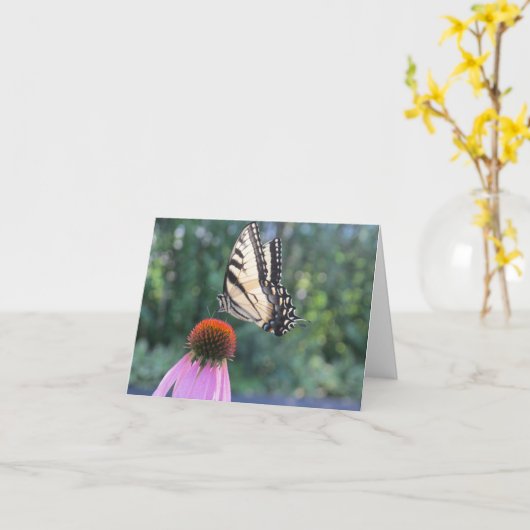 蝶とConeflower - Pensandoo en ti カード (黄色い花)