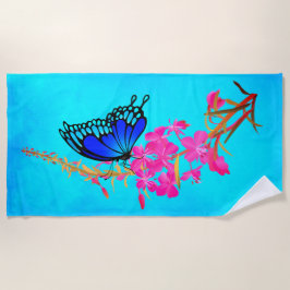 蝶とFireweed -ビーチタオル ビーチタオル