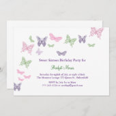 蝶なびくSweet sixteen 招待状 (正面/裏面)