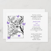 蝶によってはすみれ色の結婚式招待状が夢を見ます 招待状 (正面/裏面)