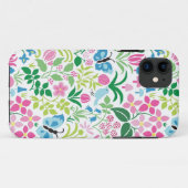 蝶によって、鳥は、明るいパターンが開花します Case-Mate iPhoneケース (裏面(横))