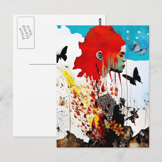 蝶のある人 ポストカード (正面/裏面)